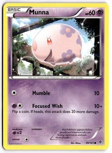 Munna 39/101 Common Plasma Blast Pokemon TCG