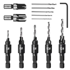2X(Countersink Drill Bit Set, Woodworking Chamfer Adjustable Countersink7935