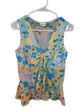 VTG Fashion bug  blue and green floral tank t...