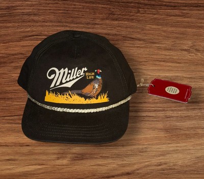 American Needle Miller High Life Canvas Cappy Beer Rope Hat Green Authentic FLAW