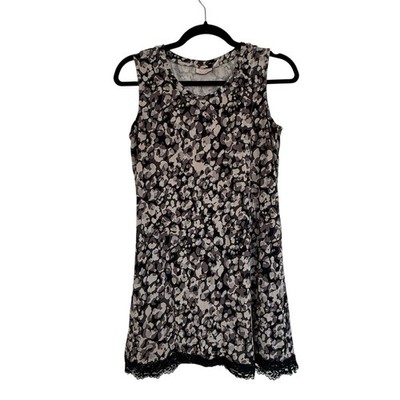 LOGO Layers Lori Goldstein Geometric Lace Trim Jersey Chemise Nightgown Small