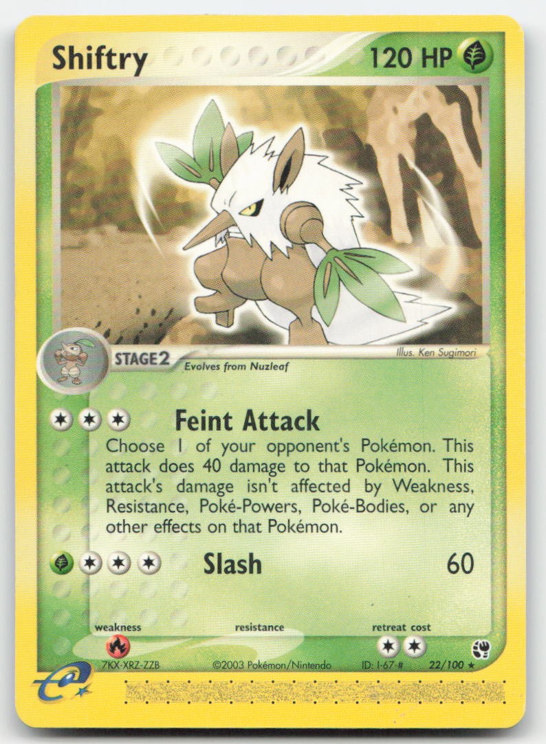 Shiftry 22/100 EX Sandstorm Rare Pokemon HP