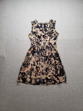 Kensie Women Fit & Flare Dress S Black Floral Sleeveless Square Neck Cocktail