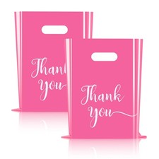 Cupplation Pink Thank You Merchandise Bags,Large 12x15 inches, Retail Plastic...