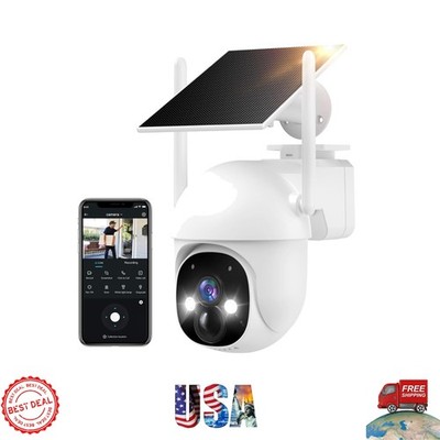 Advanced 360° Solar Security Camera with PIR Detection & 2-Way Audio,