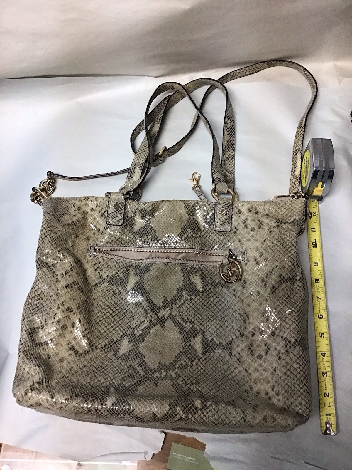 Michael Kors Lenox Large Python Suede Leather han… - image 3