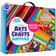 3000+ pcs Deluxe Craft Chest 4-5 4-8 6-8 8-12 Blue Squid Arts Crafts Supplies