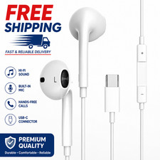 USB-C Type C Wired Headphones Earbuds for iPhone 15 16 17 Pro Max Plus US