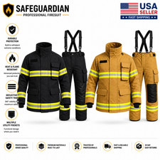 NFPA Certified Firefighter Turnout Gear Suit Bunker Coat Pants Made with Kevlar