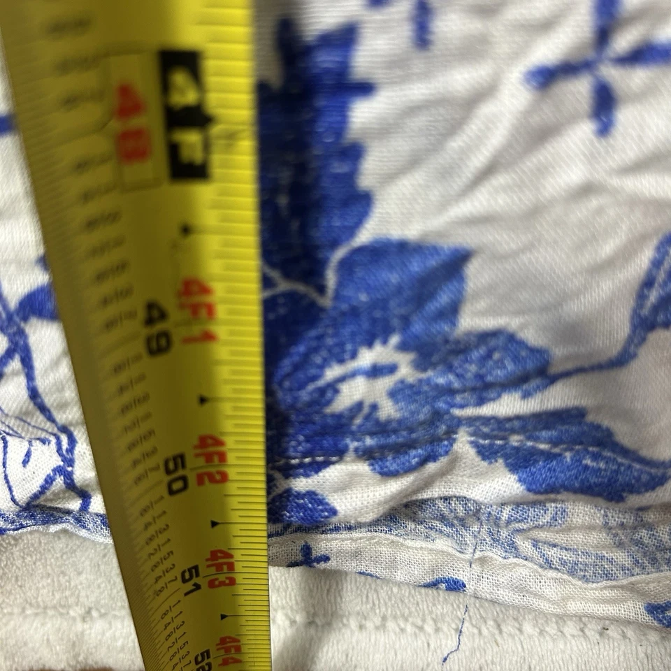 Maxi Vestido Joie Azul Blanco Floral Mezcla de Lino M Coastal Chic Vacation Resort Foto 3 de 4