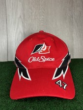 Old Spice NASCAR Cal Naughton Jr 47 Racing Baseball Cap Hat Red One Size