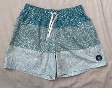 CHUBBIES mens Lrg Gem Whale Sharks 5.5" inseam classic swim trunks teal green