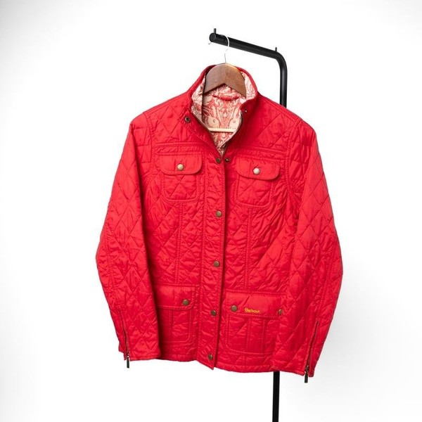 Women Barbour Jacket Red Polyamide S