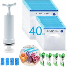 Sous Vide Cooking Bags - Set of 40  BPA-Reusable Vacuum Seal Bags with Valve...