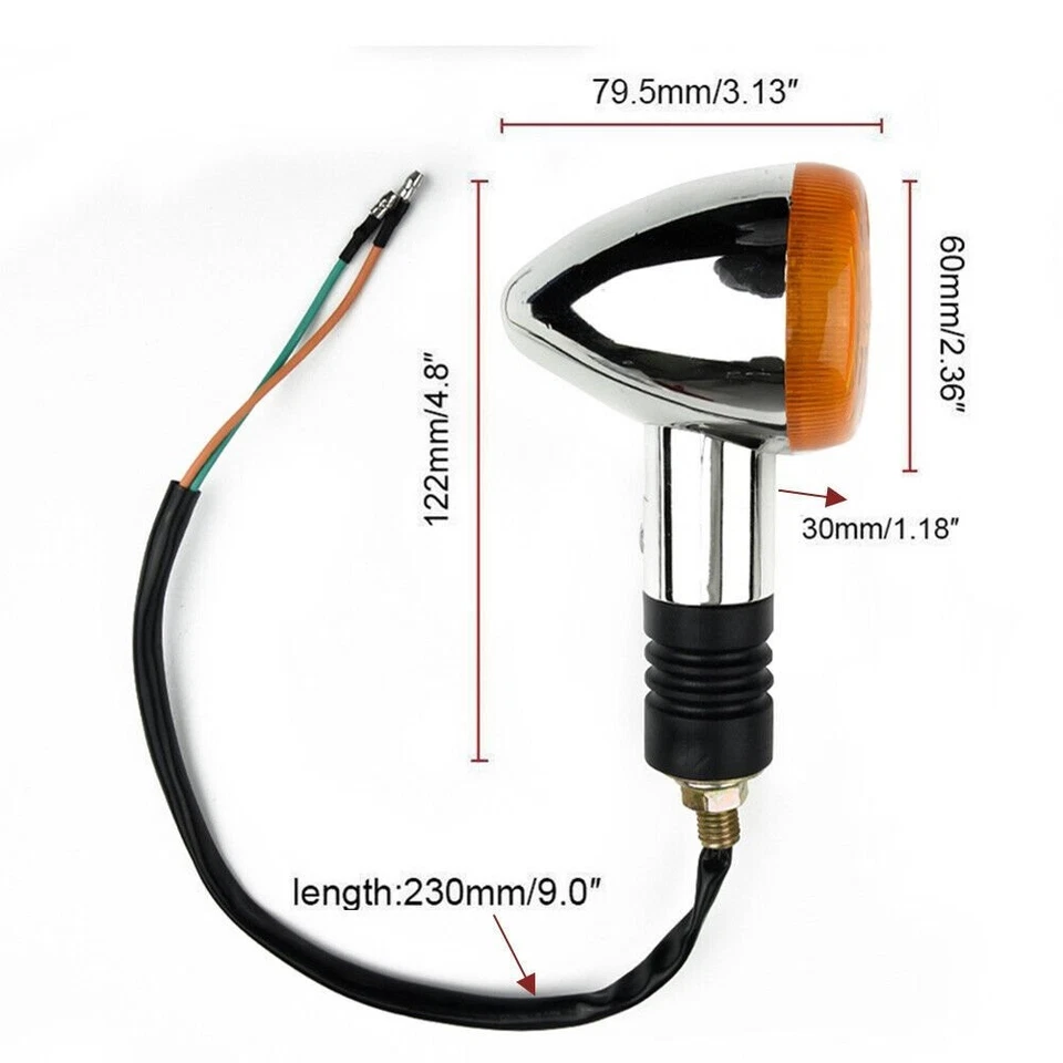 Intermitente de luz indicadora de señal de giro para motocicleta 4 piezas para Kawasaki Suzuki Honda EE. UU. Foto 3 de 4