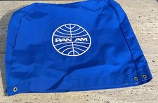 (2) Vintage Pan Am Airlines Canvas Cover /Tote /Storage Bags (20” & 22” Wide)