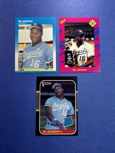 Bo Jackson Lot ~ 1990 Classic Games Pink ~ 1987 Donruss & Fleer 🎖️Rookies🎖️