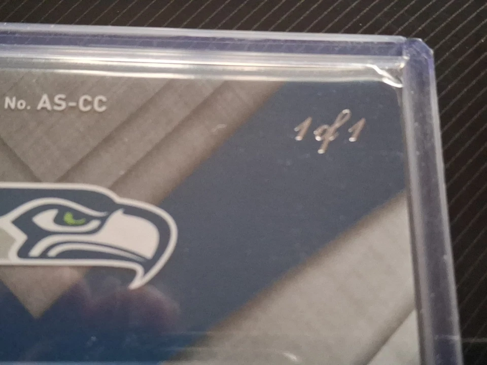 2019 Panini -One of One- Seattle Seahawks -1 de 1 -PLACA DE IMPRESSÃO DE JERSEY AUTOMÁTICO  - Imagem 4 de 4
