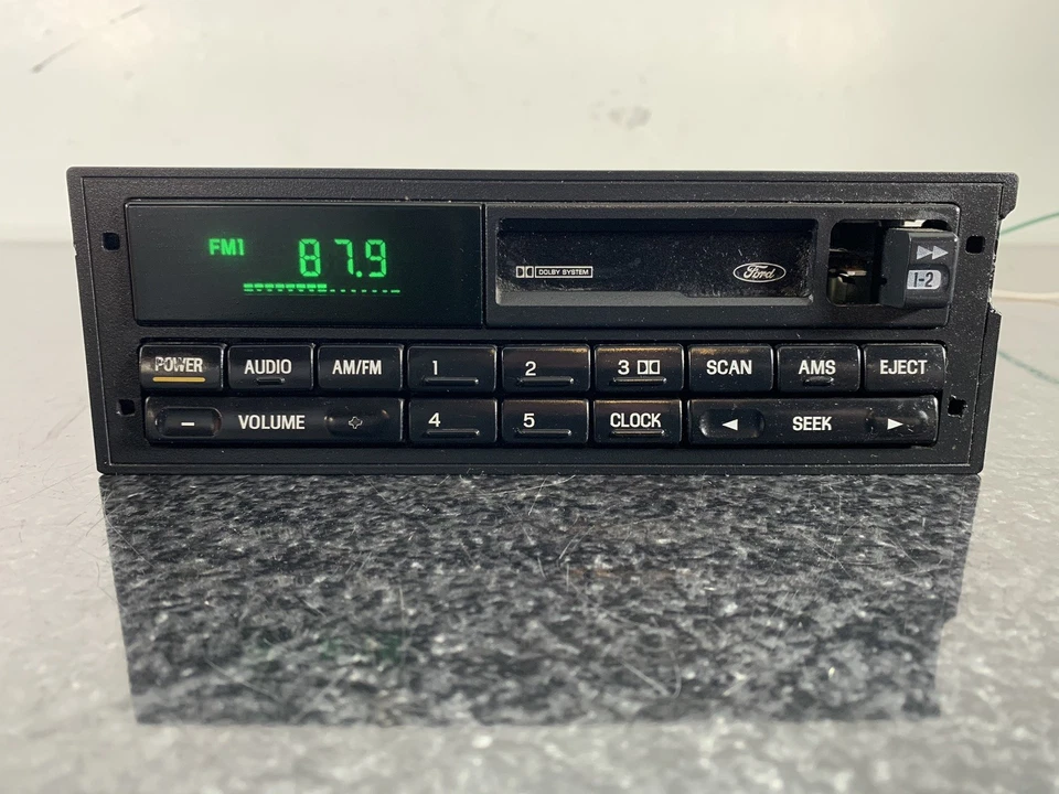 1990-1996 Ford OEM cassette player RADIO Mustang F150 Econoline Contour Ranger - Image 3 of 4