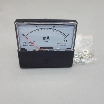 1pc DH-670 DC 3mA Analog Ammeter Panel AMP Current Meter 60*70MM Shunt-built in