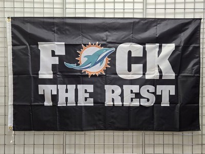 Miami Dolphins Flag 3ftx5ft Miami Dolphins Black F The Rest Flag Banner NFL  
