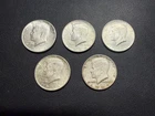 Lot of 5 Coins - 1964 Silver Kennedy Half Dollars - 90% Silver