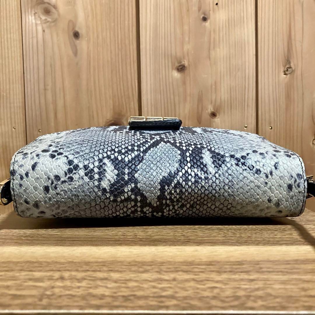 FURLA Python Snake Pattern Tote Handbag with Poch… - image 10