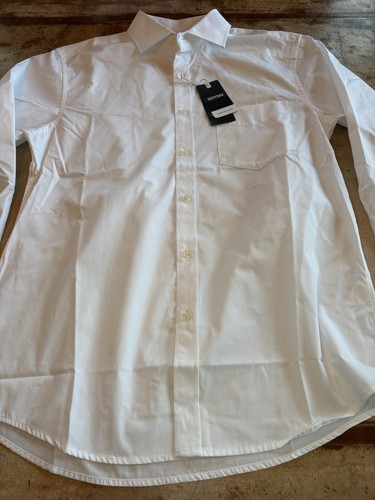 NEW Sedyrak Shirt Mens Size M Long Sleeve Button Up White Dress Shirt