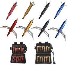 12Pc 100Gr Hunting Broadheads Hunter Mania Sharp Blade Compound Bow Crossbow Tip