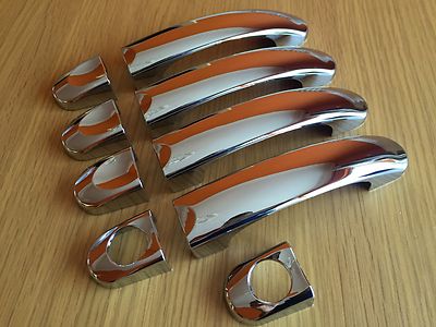 CHROME 4 DOOR HANDLE COVERS FITS VW TRANSPORTER T5 T6 T6.1 CARAVELLE CADDY VAN 