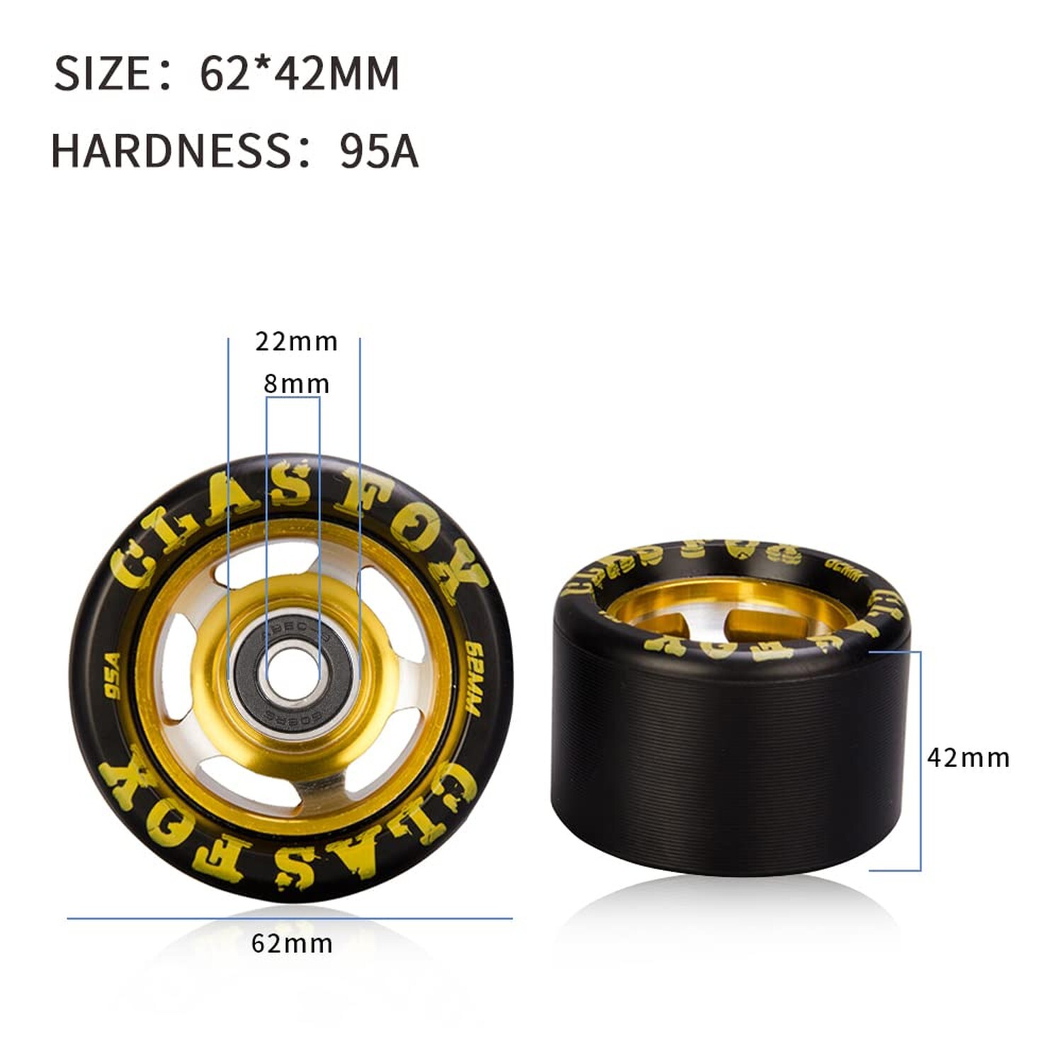 CLAS FOX 95A Speed/Derby Wheels Aluminum Roller Skate Wheels Indoor Roller Re... eBay