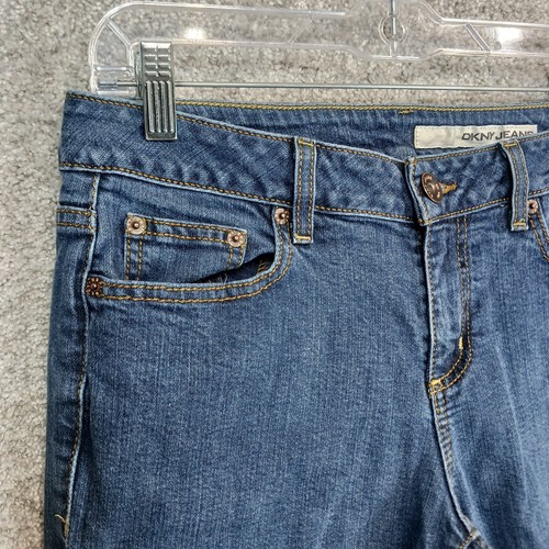DKNY Jeans Womans size 10 Long Jean shorts 5 pockets Cuffed legs - Picture 3 of 12