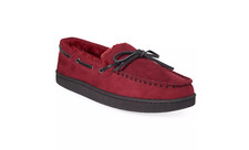 Club Room Men Moccasin Slippers Burgundy Size S (6-7) 240186