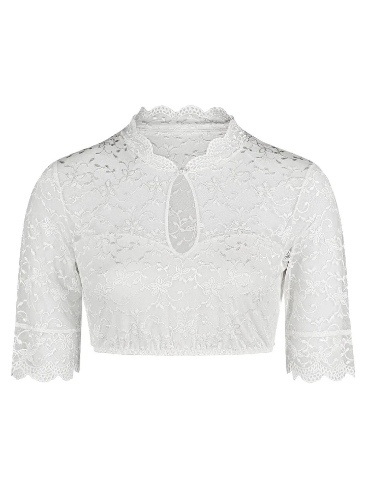 Nina von C. Dirndlbluse halbarm Annette 48 464 971 0 weiss, champagner, schwarz - Bild 2 von 2