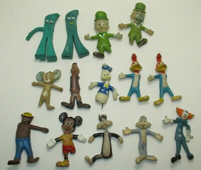 Vtg 60s & 70s Rubber Figures LOT (OF 14) Seven Disney Lantz LII