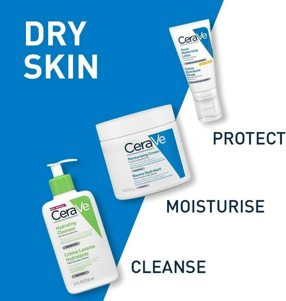 CeraVe Hydrating Cleanser 236ml/8oz Daily Face & Body Wash for