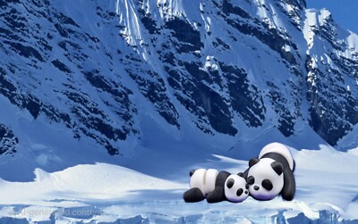 Panda & Baby Panda 3D gedruckt - Gelenkbewegung / Kind, Erwachsene Geschenke