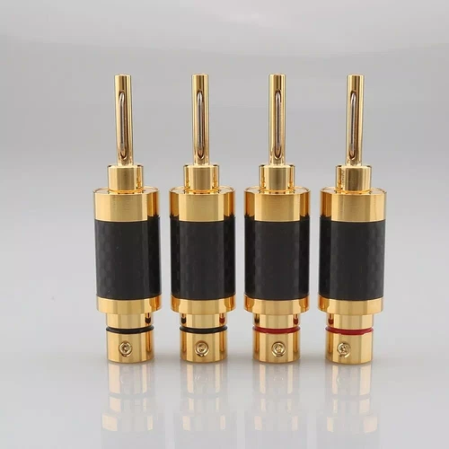 4PCS Brass Gold Plated High-end Banana Plug Connector loudSpeaker Amplifier Wire - Picture 2 of 6