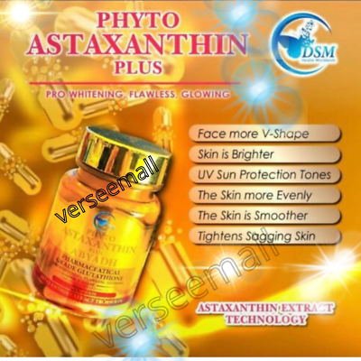 Phyto Astaxanthin Plus Pro White Flawless Glowing Skin V Shape + 2 FREE  GIFTS