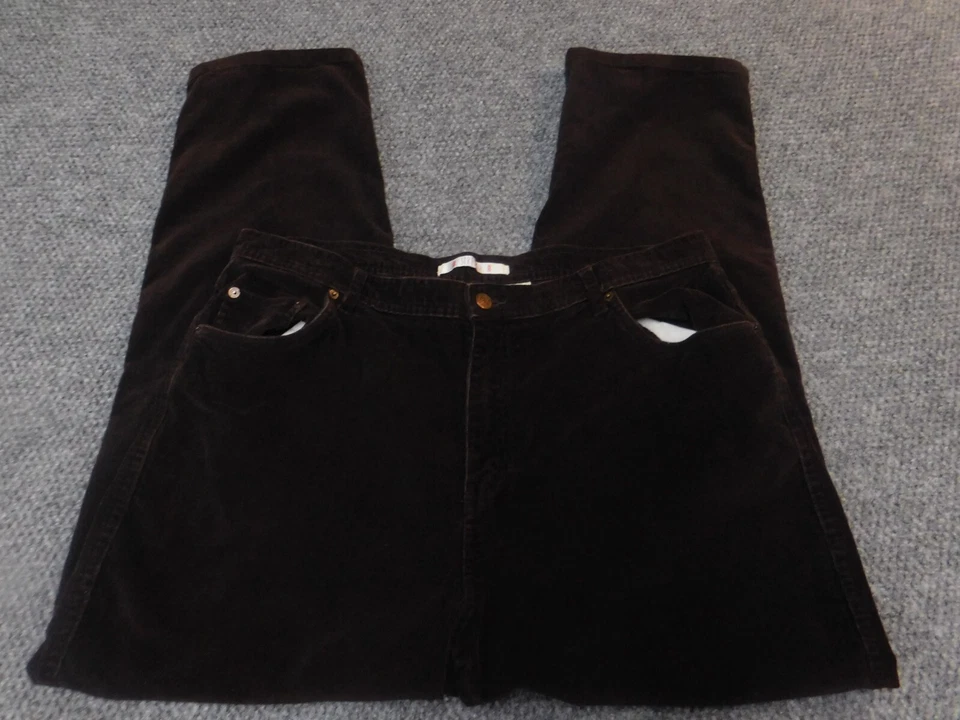 Pantalón capri Bill Blass para mujer 18W marrón recto elástico Foto 2 de 4