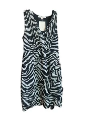 Boston Proper Wild Zebra Pleated Layered Sleeveless Sheath Dress NWT Size S