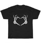 Skeleton Hand Heart Sign Bones Skull Fans Love Skeleton T-Shirt Unisex Tee Gift