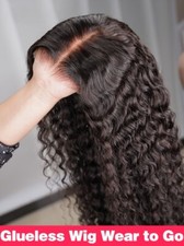 Water Wave Glueless Wig Human Hair Deep Wave 13x4 Lace Frontal Wigs PrePlucked