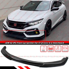 FOR 2017-2021 HONDA CIVIC SI HATCHBACK FK5 JDM V2 1PC FRONT BUMPER LIP SPLITTER