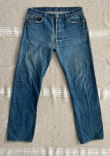 Vintage Levis 501 Denim Jeans W34 L34 Made in USA 90s 501XX Fuzzy Dark