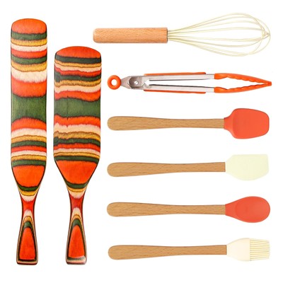 Kitchen Utensils Set8PCS Spurtles Kitchen ToolsPakkawood Spurtle Setwooden Ha...