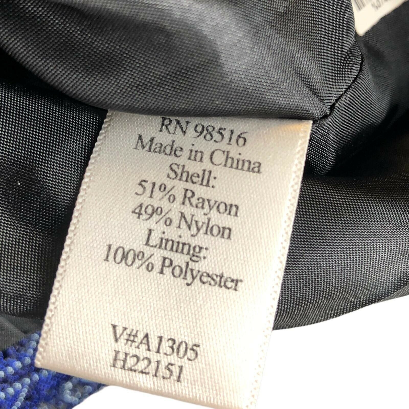 Coldwater Creek Blue Patchwork Pattern Button Fro… - image 8