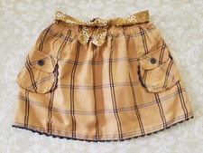 Matilda Jane 6 Girl Just Imagine Freya Plaid Floral Tie Skirt Honey Gold Brown