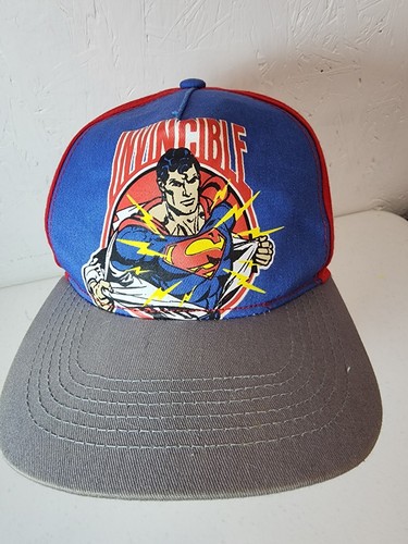 Superman Invincible Snapback Super Hero Cartoon Hat Cap DC Comic Book - Picture 2 of 6