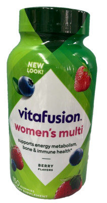 Vitafusion Women's Multi vitamin 150 Gummies Berry Energy Metabolism Immun 01/26